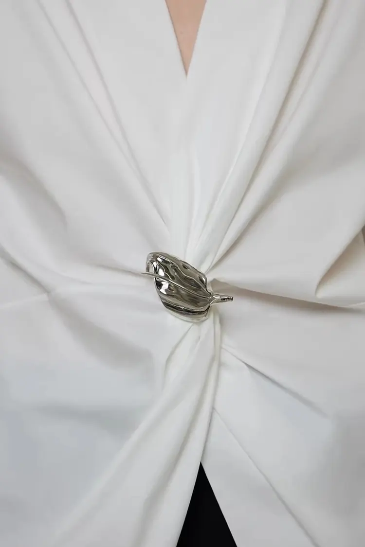 Women's White Button-Down Office Blouse