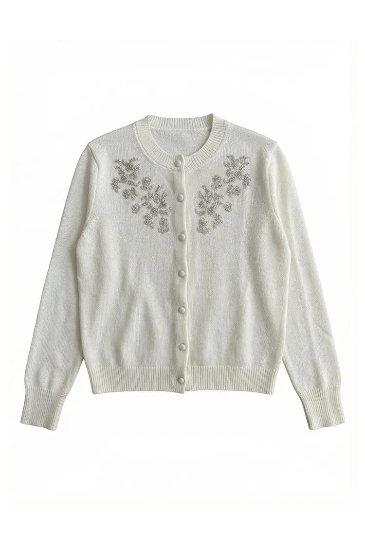 Pull cardigan boutonné pour femme