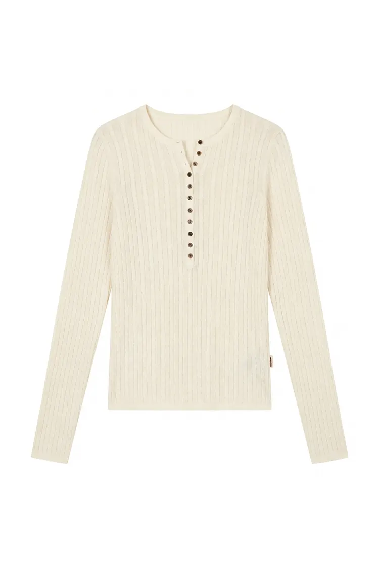 Pull ajusté en laine pour femme