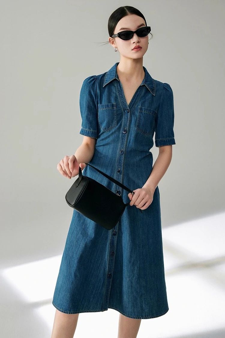 Robe chic en coton jean pour femme