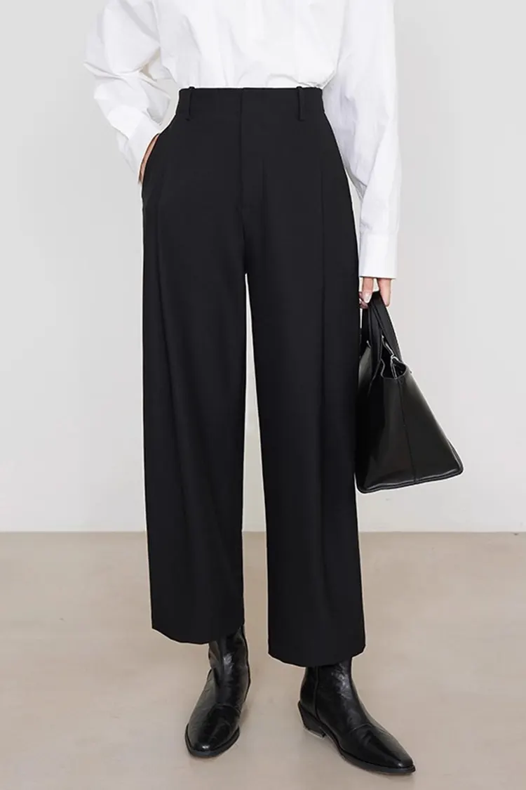 Pantalon de costume plissé pour femme